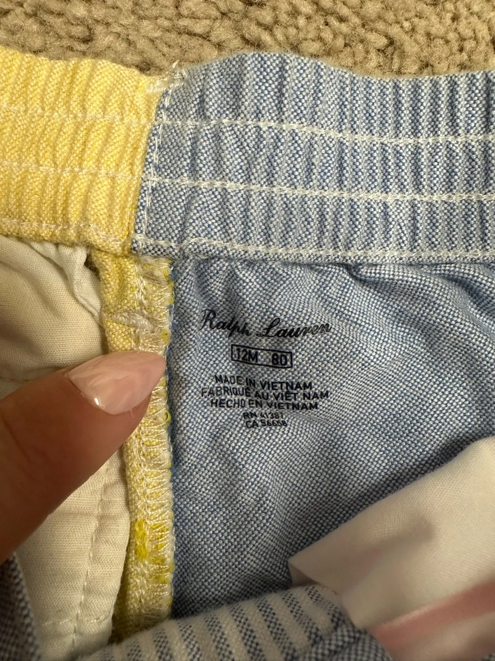Ralph Lauren Pink & Light Blue Colorblock Kids Shorts